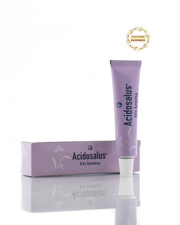 ACIDOSALUS® Iris krém zmírňuje příznaky, jako je pálení, svědění, zarudnutí, otok a tvorba bradavic.Použití: opary, genitální bradavice (HPV virus).